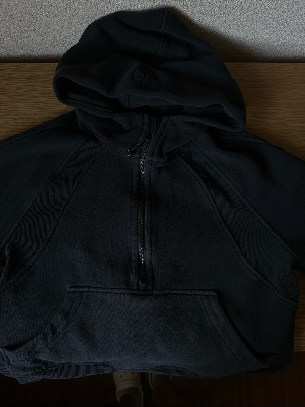 lululemon athletica Black Half-Zip Hooded Sweater